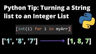 Python Tips: Converting a string list to an integer list, in 1 line