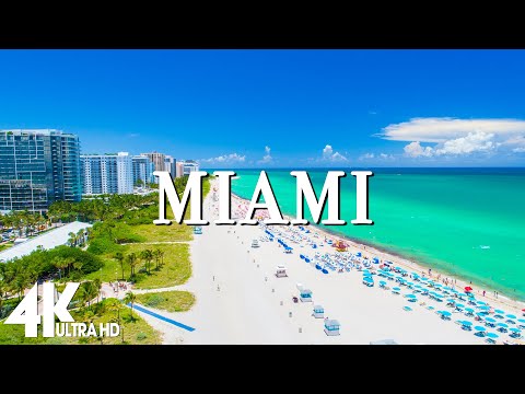 FLYING OVER MIAMI (4K UHD) - Relaxing Music Along With Beautiful Nature Videos - 4K Video HD