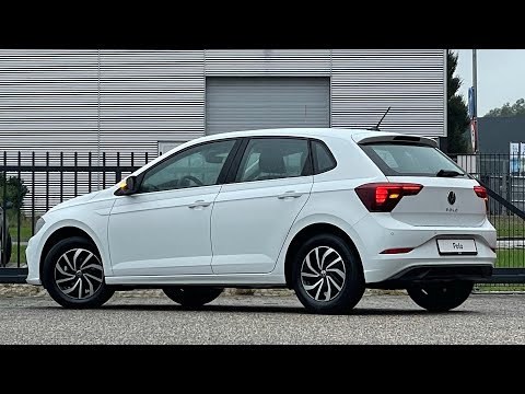 Volkswagen NEW Polo Life 2022 in 4k Pure White 15 inch Essex Walk around & Detail inside
