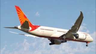 preview picture of video 'Air India Boeing 787 Dreamliner inaugural flight landing at Birmingham Airport (BHX) on 01/08/13'