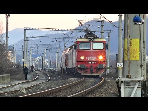 Clujeanca 40-0114-1&R4485 Ilva Mică-Dej Călători pe Apus/on Sunset in Gara Năsăud Station 02Jan 2021
