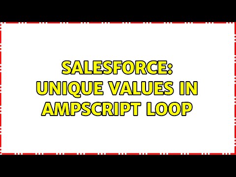 Salesforce: Unique Values in Ampscript Loop (2 Solutions!!)