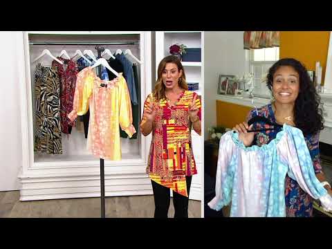 Attitudes by Renee Passion Weave Knit Boho Smock Top on QVC