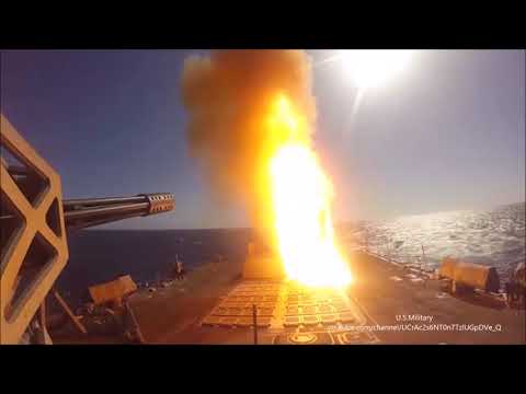 スタンダードミサイル（SM）2 発射映像　 USSスプローバルとUSSストックデールから発射
