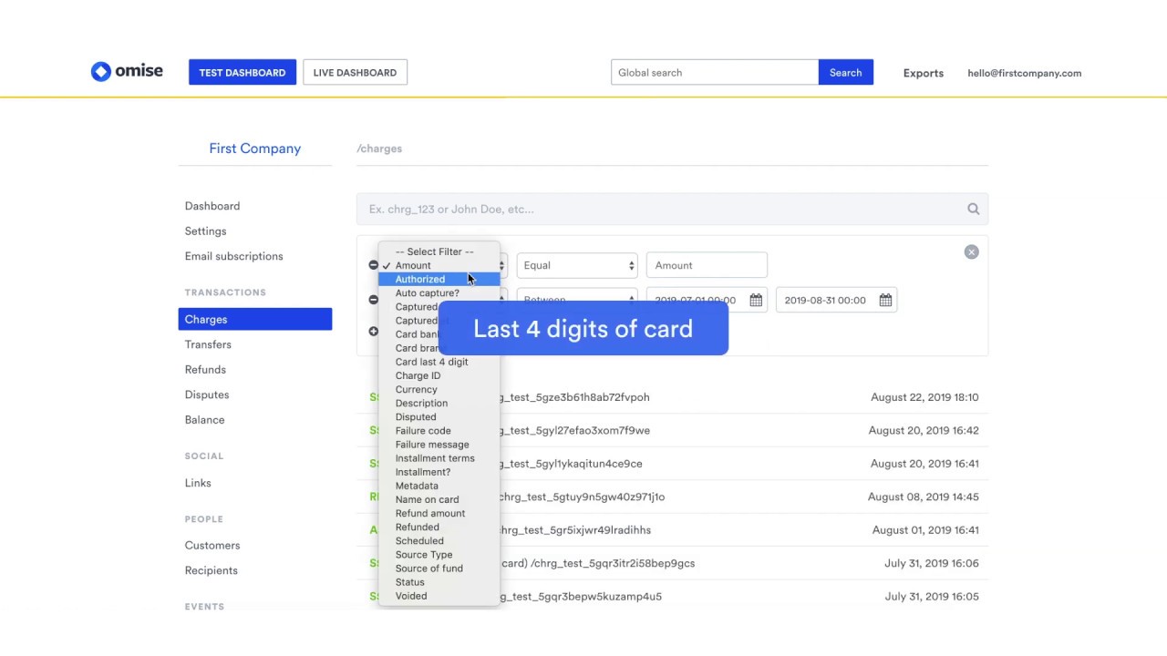 Omise x Reporting Feature