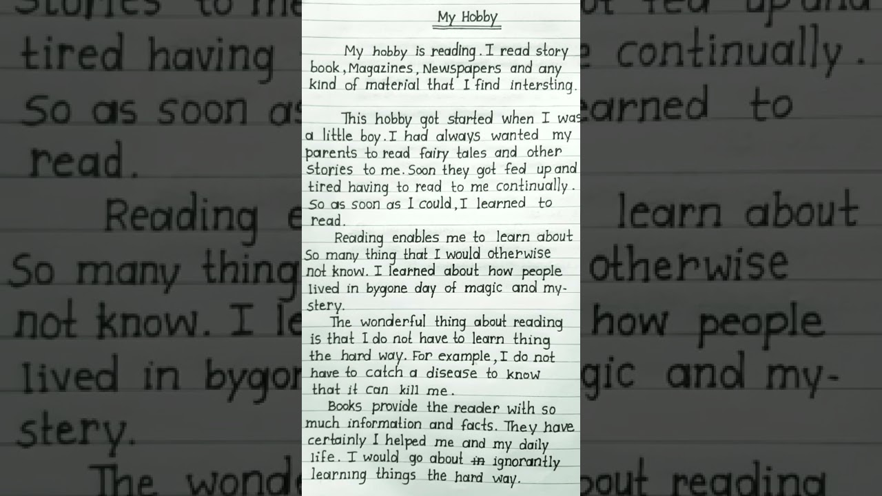 my hobby/ my hobby essay in English/#essay