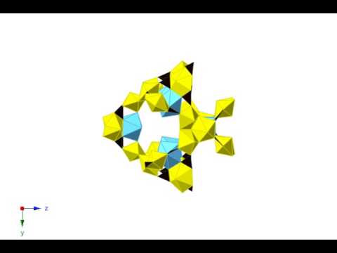 A rotation video of the large cluster topology of ewingite