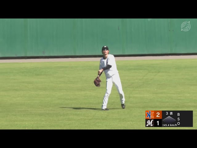 【ファーム】マリーンズ・和田康士朗 左中間に飛んだ打球を華麗にスライディングキャッチ!!  2024年9月20日 千葉ロッテマリーンズ 対 オイシックス新潟アルビレックスBC