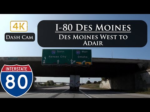 Driving West Thru Des Moines On Interstate 80 4K ULTRA HD