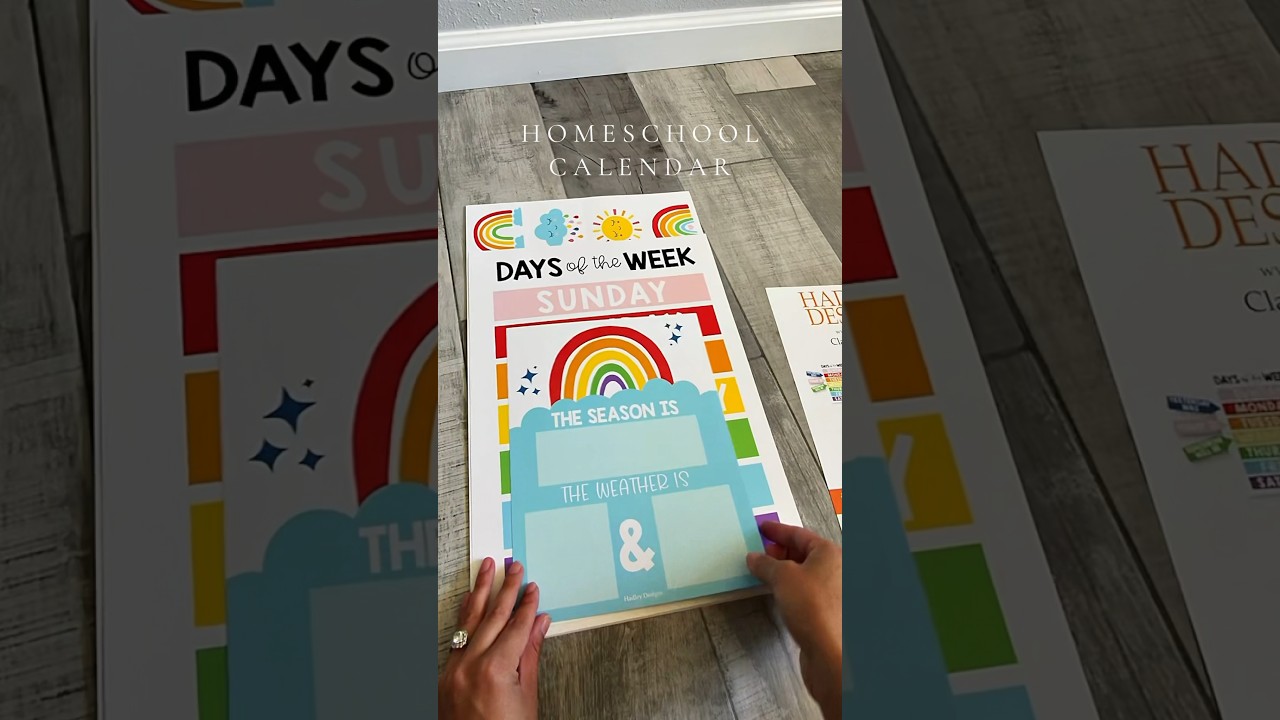 Homeschooling Classroom Calendar Colorful Hadley Designs Posters for Kids Toddlers Early Learning