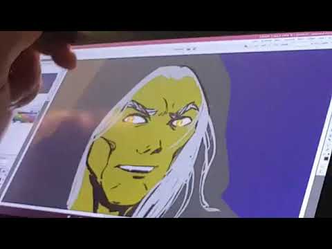 Drawing Dragonlance characters Raistlin and Caramon on Cintiq13hd