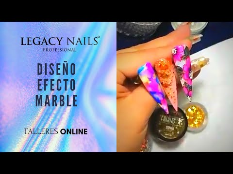 DISEÑO EFECTO MARBLE │ TALLER DE UÑAS │ LEGACY NAILS