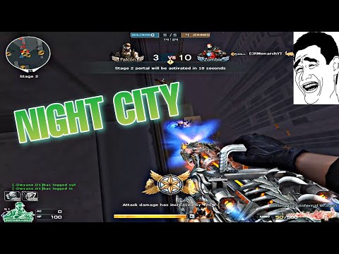 Gatling Gun-Infernal Dragon x Night City ( Mass Zombie Escape Mode GamePlay) | CFPH | EJRM ZombieV4
