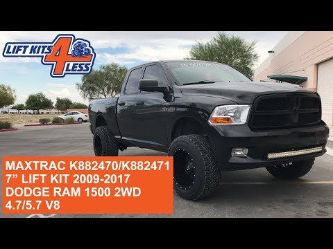 MaxTrac K882470/K882471 Installation 7" Lift Kit 2009-17 Dodge Ram 1500 2WD 4.7/5.7 V8