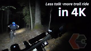 4K MTB Trail Ride at Night - 50 mins of Night Riding - Trail Sounds