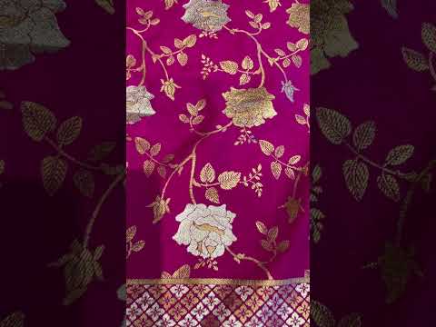 Ektara Katan Silk Dupatta in Fuchsia and Hot Pink with Sona Rupa Zari