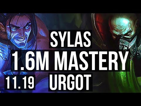 SYLAS vs URGOT (TOP) | 1.6M mastery, 12/3/8, 300+ games | EUW Master | v11.19