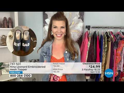 Nina Leonard Embroidered Mesh Topper