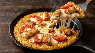 Kartoffelpizza mit Hähnchen! Es ist so lecker, dass ich es fast jeden Tag mache!