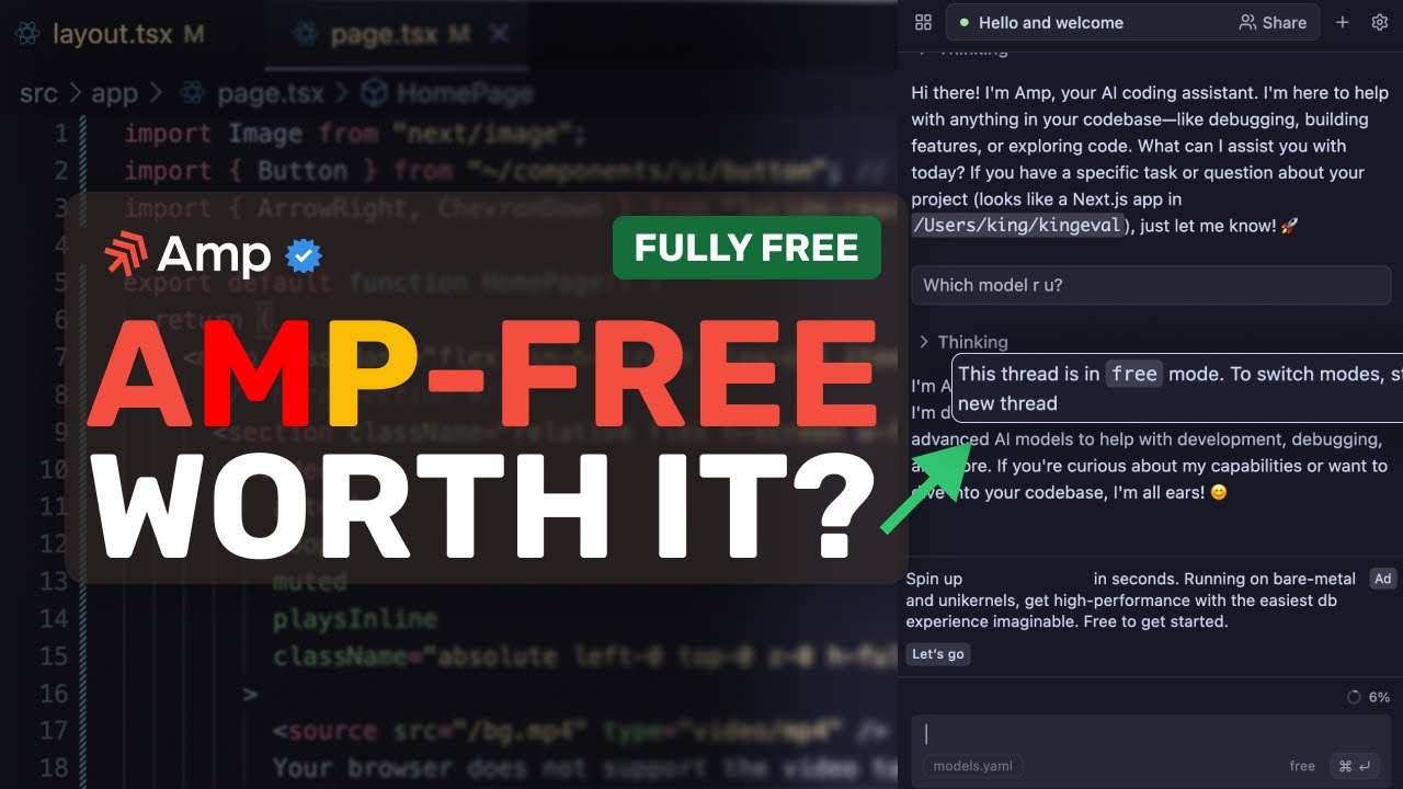 AMP Free: This AI Coding Agent is FREE but is it WORTH IT?