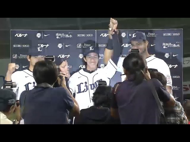 ライオンズ・岸投手・炭谷選手・メヒア選手ヒーローインタビュー 2015/9/8 L-Bs