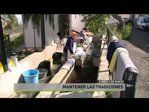 Las lavanderas de Valleseco en los informativos de la TVC