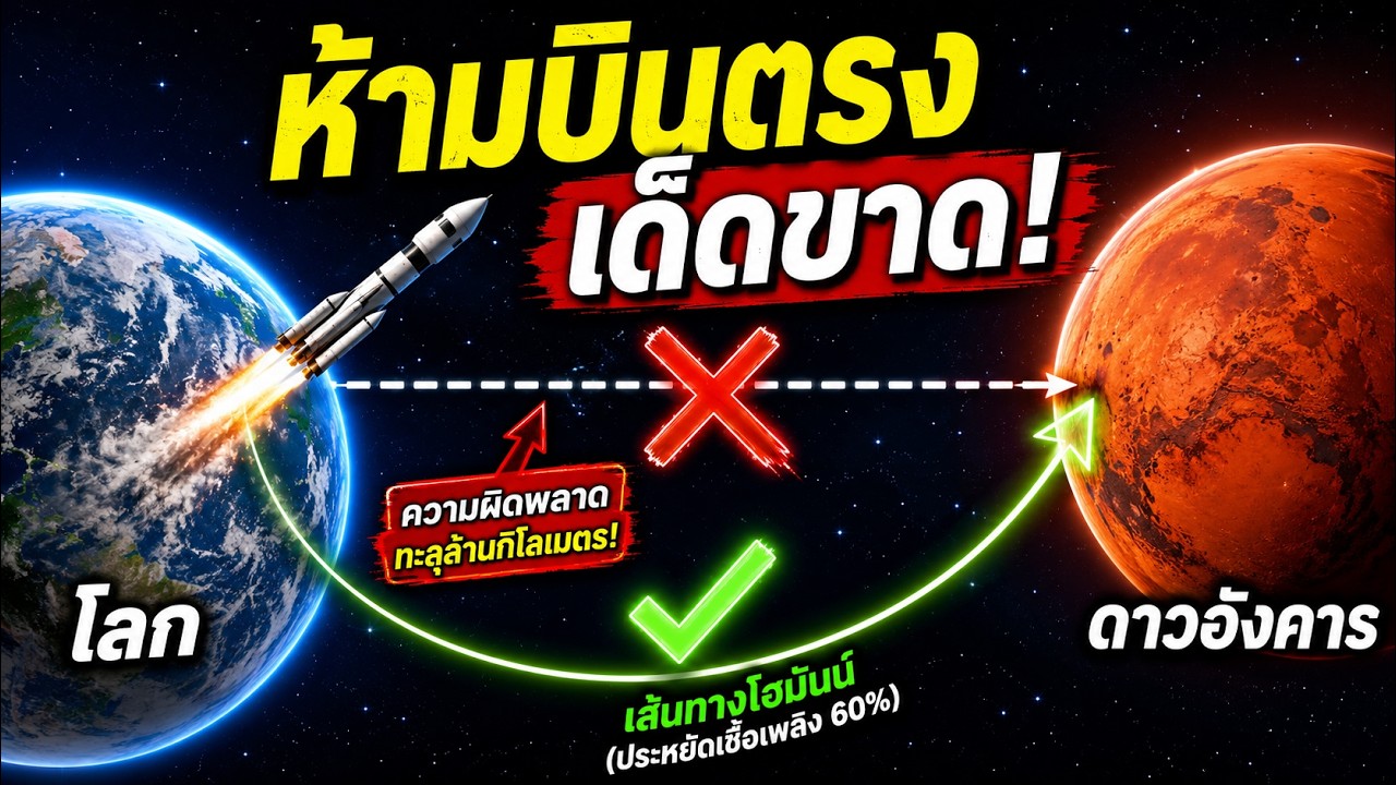 ความลับจักรวาล! ทำไมเดินทางไป "ดาวอังคาร" ถึงห้ามบินเป็นเส้นตรง? 🚀🔴