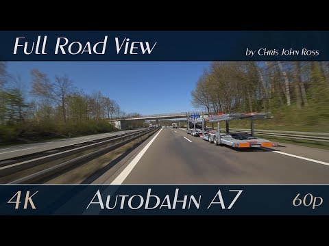 Autobahn (A7), Germany: Maschener Kreuz - Seevetal/Fleestedt - Harburger Berge Ost - 4K (2160p/60p)