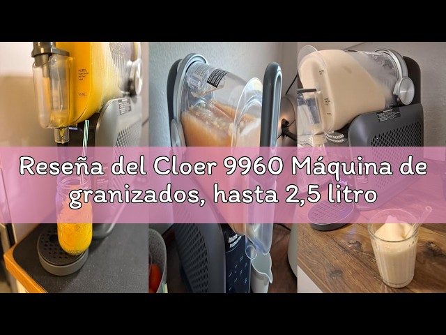 Vídeo relacionado con Cloer 9960 Máquina de granizados, hasta 2,5 litros, 6 programas, Slush Ice, cócteles frozen, batidos, frappé, zumos helados, bebidas frías, ajuste individual, fácil limpieza, temporizador 12h