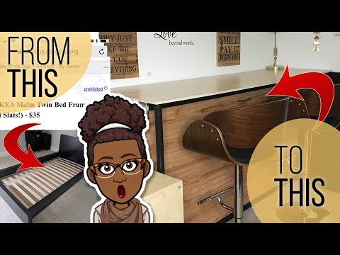 Part of a video titled DIY Murphy Bed Craft Table (Desk) Ikea Hack for Less Than $200?
