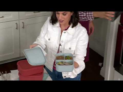Kitchen Innovations S/2 Silicone Divided Lunch Containers on QVC
