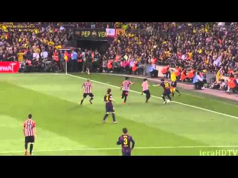 Lionel Messi wonder goal v Atheltic Bilbao in the Copa Del Rey Final