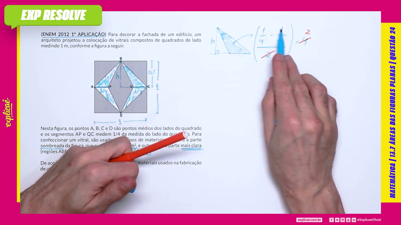 PARA DECORAR A FACHADA DE UM EDIFÍCIO, UM ARQUITETO PROJETOU A (...) | ÁREAS DAS FIGURAS PLANAS