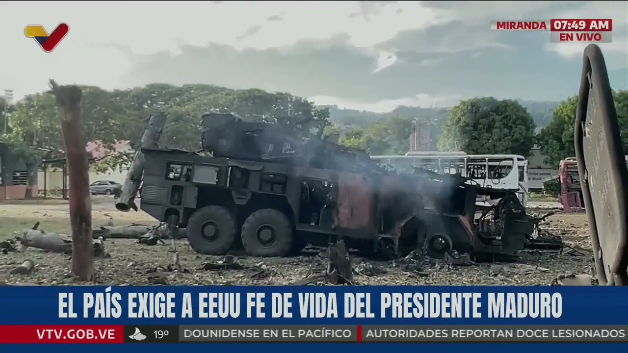 Periodista muestra daños en la Base Aérea La Carlota por el bombardeo estadounidense en Caracas