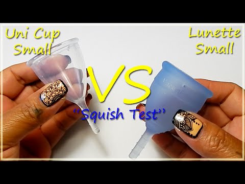 Uni Cup vs Lunette SMALL "Squish Test" - Menstrual Cups
