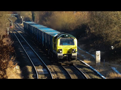 Freightliner Class 70 No. 70014 on 6F33 Bredbury - Runcorn Folly Lane @ Cow Lane on 10.2.21 - HD