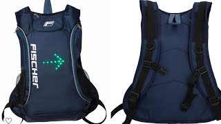 FISCHER Rucksack mit Blinkfunktion | E-Scooter | LED Blinker | Sicherheit | Sichtbarkeit