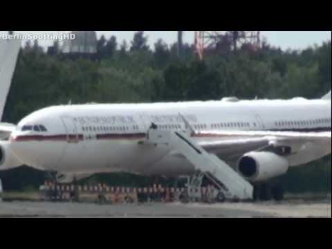 New German "Air Force One" A340 Takeoff at Berlin Tegel Airport HD (1080p)