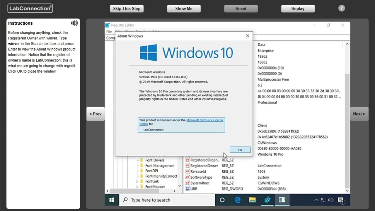 Software Lab Simulation 14-1: Registry Editor