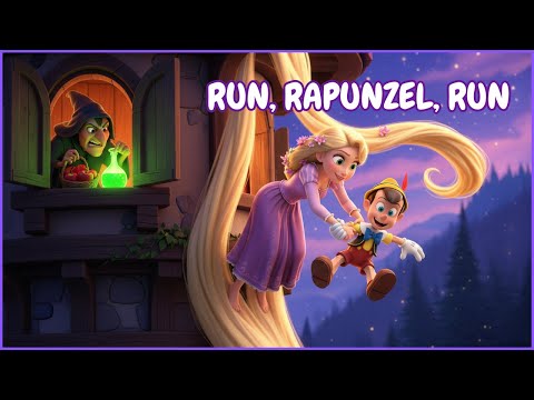 Rapunzel and Pinocchio Escape the Evil Witch 🌙 | Bedtime Fairy Tale for Kids