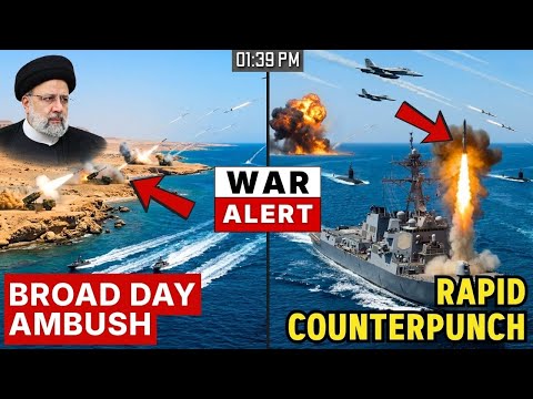 38 Missiles Flood Hormuz as USS Mason Shields a Tanker in Daylight | Iran vs US