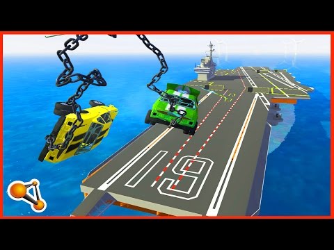 BeamNG.Drive - Chained Cars Epic Jumps