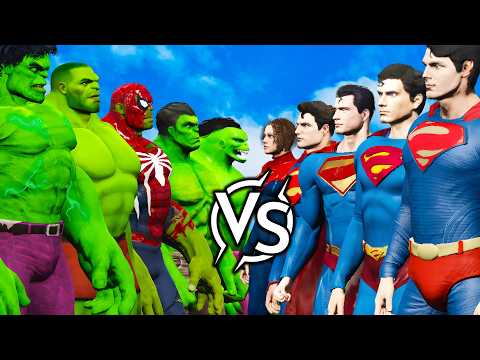 Hulk Team vs Superman Team – Ultimate Team Battle
