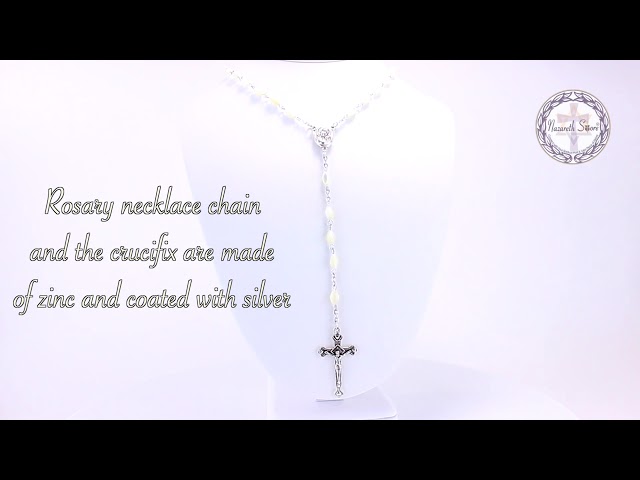 Vídeo relacionado con Nazareth Store Collar Rosario con Cuentas de Piedra Natural Diseño de Cobre Antiguo Medalla y Cruz de Tierra Santa en Bolsa de Terciopelo - Colección Terra Santa Jerusalén (cornalina roja)