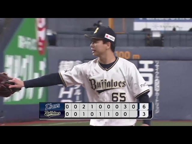 【9回表】バファローズ・漆原 反撃の勢いを呼び込む3者凡退でプロ初勝利!! 2021/4/22 B-L