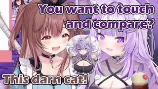 Korone got to touch and compare Okayu's mousepad with the real thing [hololive/ENG Subs]