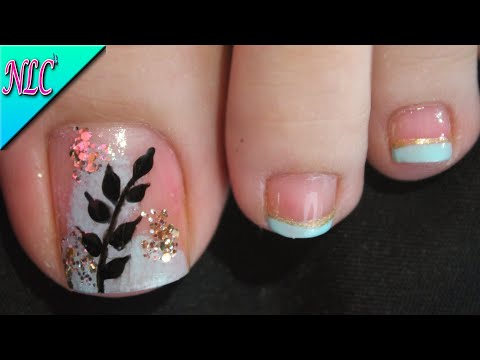 DISEÑO DE UÑAS PARA PIES DEGRADADO Y ESPIGAS – FRANCÉS FÁCIL DE HACER – FRENCH NAIL ART – NLC