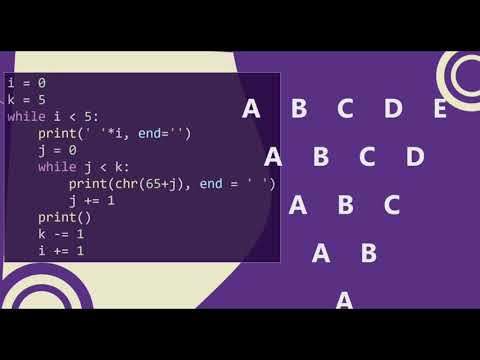 84 Alphabet Triangle Pattern Without Any Pre Defined Method Using While Loop In Python