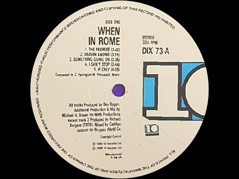 🟣 When In Rome - The Promise (Original Version) 118 BPM *1988*