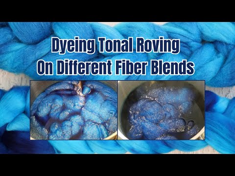 Dyepot Weekly #499 - Dyeing Blue Tonal Roving: Merino/Silk vs Superwash Merino/Nylon